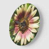 Gele en rode zonnebloempluis grote klok (Hoek)