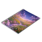 Gele en roze bloemen in volle bloei notitieboek (Linkerzijde)