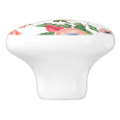 Gele en roze bloemen keramische knop (Zijkant)