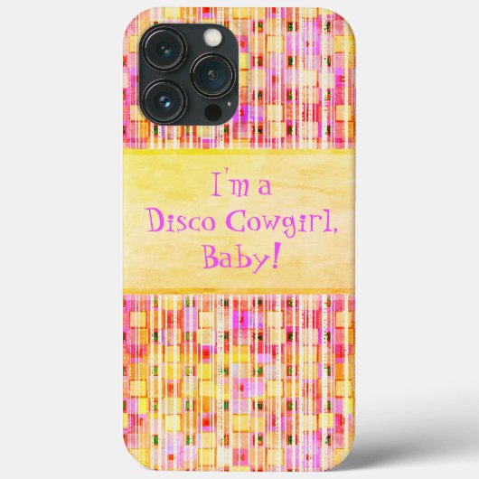 Gele en Roze Disco Cowgirl Franje Case-Mate iPhone Case (Achterkant)