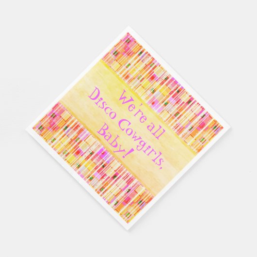 Gele en roze disco-cowgirlfranje servet (Hoek)