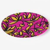 Gele en roze doodle papieren bordje (Gekanteld)