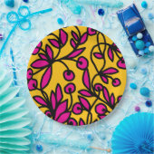 Gele en roze doodle papieren bordje (Feest)