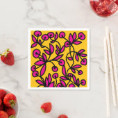 Gele en roze doodle servet (Insitu)