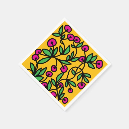 Gele en roze doodle servet (Hoek)