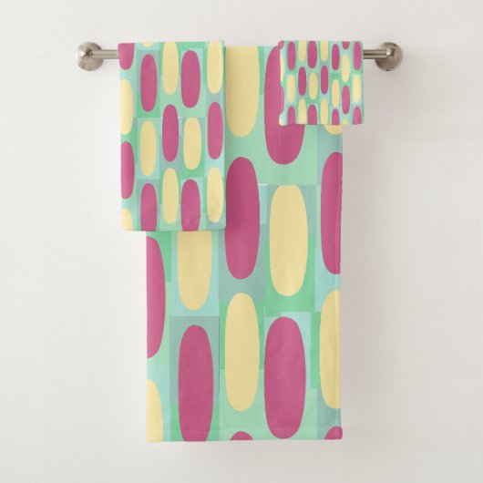 Gele en roze eicellen bad handdoek (Insitu)