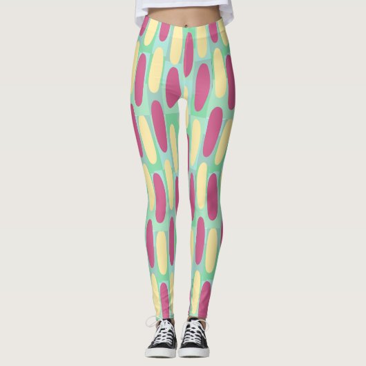 Gele en roze eicellen leggings (Voorkant)