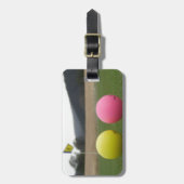 gele en roze golfballen, bagagelabel (Voorkant verticaal)