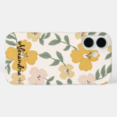 Gele en Roze Hibiscus bloem Botanisch Case-Mate iPhone Case (Achterkant (horizontaal))