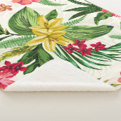 Gele en roze hibiscus sherpa deken (3/4)