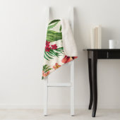 Gele en roze hibiscus sherpa deken (In situ)