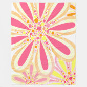 Gele en roze lente bloemen fleece deken (Voorkant)