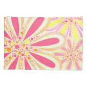 Gele en roze lente bloemen kussensloop (Achterkant)