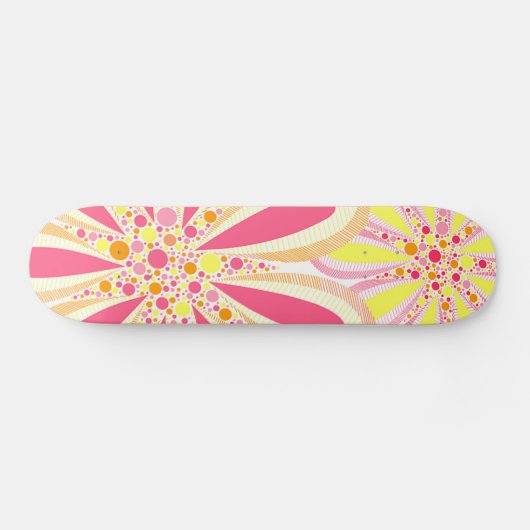 Gele en roze lente bloemen persoonlijk skateboard (Horizontaal)