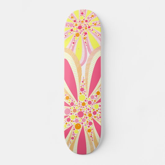Gele en roze lente bloemen persoonlijk skateboard (Voorkant)