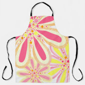 Gele en roze lente bloemen schort (Voorkant)