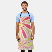 Gele en roze lente bloemen schort (Gedragen)