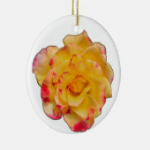 Gele en Roze Roos Keramisch Ornament (Rechts)