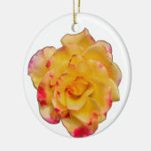 Gele en Roze Roos Keramisch Ornament (Links)