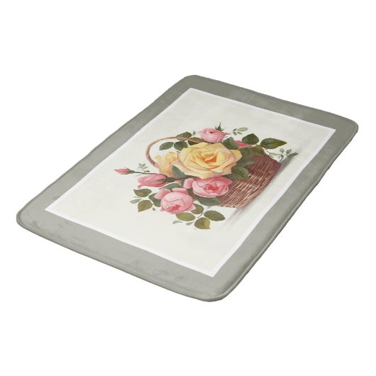 Gele en roze rozen badmat (Gekanteld)