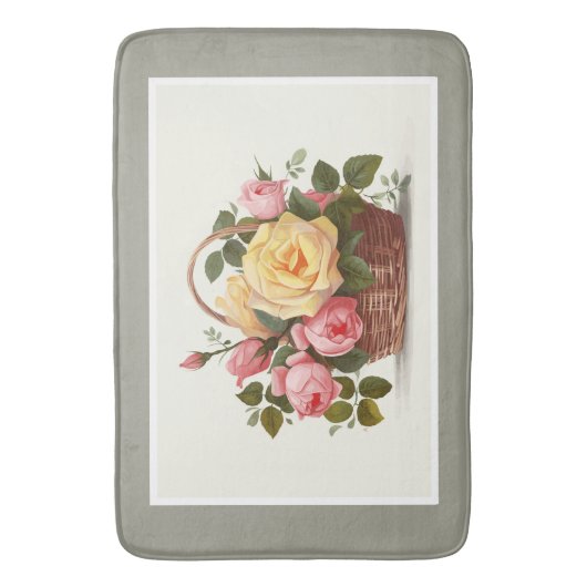 Gele en roze rozen badmat (Voorkant Verticaal)