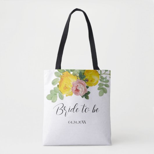Gele en Roze Rozen Bruid in Spe  Tote Bag (Voorkant)