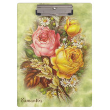  gele en roze rozen Jouw naam toevoegen