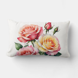 Gele en roze rozen met rosebuds kussen