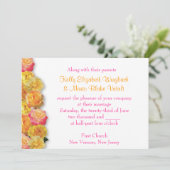 Gele en roze rozen uitnodiging (Staand voorkant)