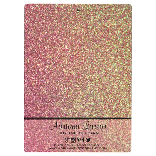 Gele en roze sprankelende glitter klembord (Achterkant)