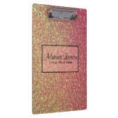 Gele en roze sprankelende glitter klembord (Rechts)