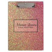 Gele en roze sprankelende glitter klembord (Voorkant)