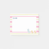 Gele en roze strepen met vogels post-it® notes (Voorkant)