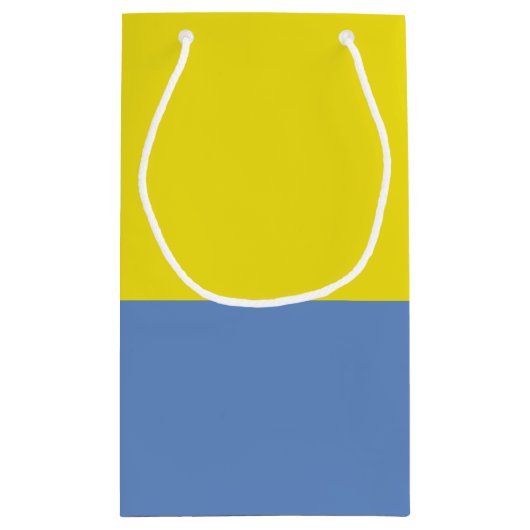 Gele en Sky Blue Gift Bag Klein Cadeauzakje (Achterkant)