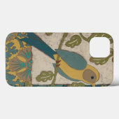 Gele en Teal Blauwe Vogel op een Tak Case-Mate iPhone Case (Achterkant (horizontaal))