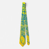 Gele en Teal Vis met Patronen Stropdas (Voorkant)