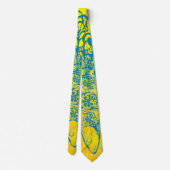 Gele en Teal Vis met Patronen Stropdas (Achterkant)
