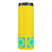 Gele en turquoise groene sterren thermosbeker (Achterkant)