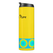 Gele en turquoise groene sterren thermosbeker (Geroteerd rechts)