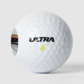 Gele en turquoise trein golfballen (Logo)