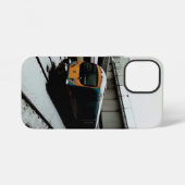 Gele en turquoise trein iPhone hoesje (Achterkant horizontaal)