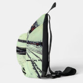 Gele en turquoise trein sling bag (Rechts)