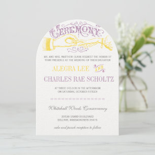Gele en violette  Gatsby-typografie Kaart