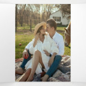 Gele en witte abstracte huwelijksceremonie drieluik programma (Binnenkant midden)