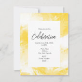 Gele en witte Abstracte penseelstreken Kaart (Voorkant)