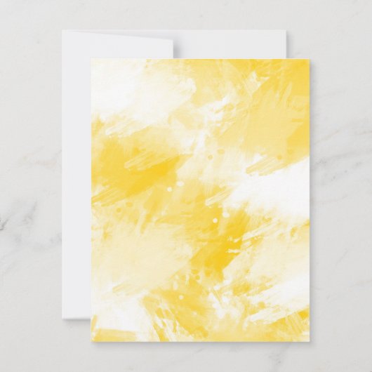 Gele en witte Abstracte penseelstreken Kaart (Achterkant)