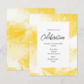 Gele en witte Abstracte penseelstreken Kaart (Voorkant / Achterkant)