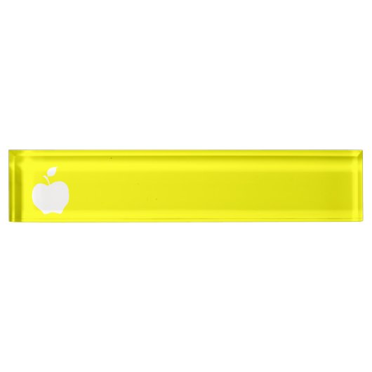 Gele en witte appel naambordje (Voorkant)