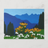 Gele en witte bergbloemen briefkaart (Voorkant)