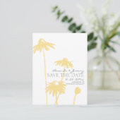 Gele en Witte Black Eyed Susans Save the Date Aankondigingskaart (Staand voorkant)